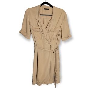 ZARA safari style wrap mini dress